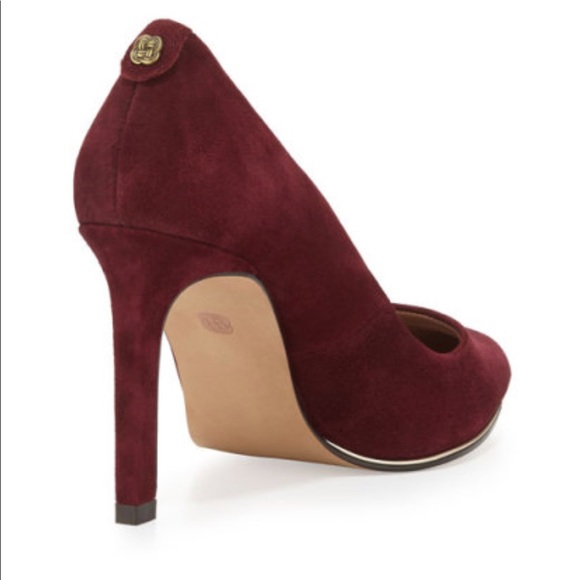 Burgundy Red Suede Stiletto Pump - Picture 4 of 6